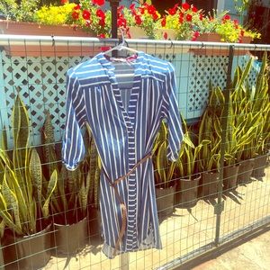 Checkered blue and white short dress